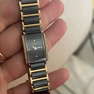 Rado Two-Tone Black and Gold Ceramic Bracelet Watch Band